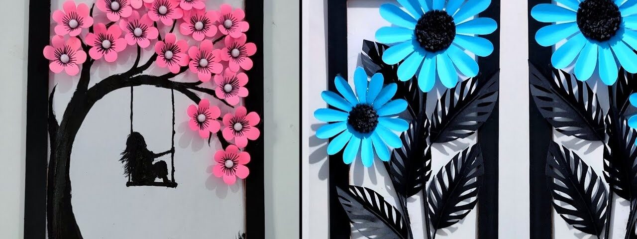 Quick and easy paper crafts wall hanging ideas | Paper flower wall decoration | Paper craft Easy