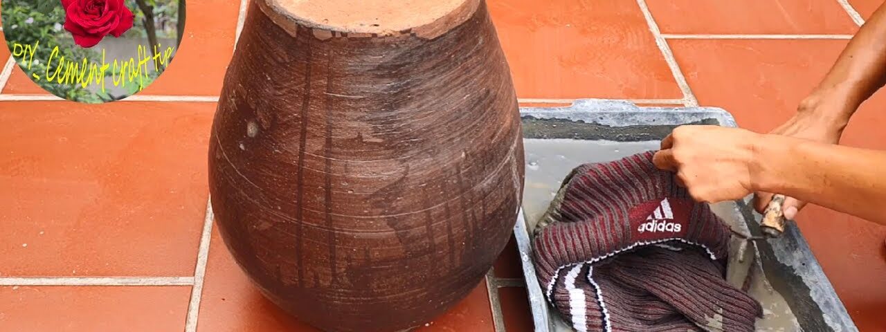 Top creative ideas from sweaters and cement. How to make flower pots from cement and sweaters.