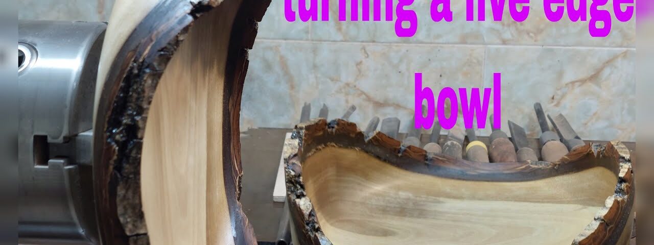 Woodturning a Rustic Live Edge Bowl from Start to Finish.handmade Woodturning.