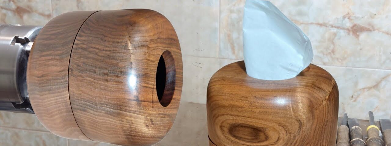 Woodturning Magic: Handmade Wooden Tissue Holder