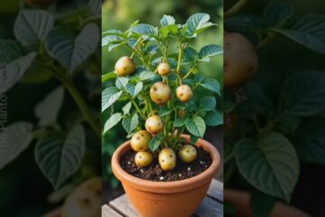 New technique of growing potato plant New technique of growing potato plant