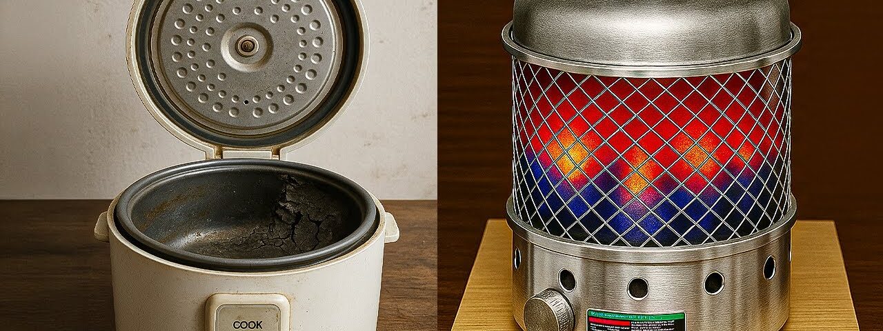 No electricity, no gas… Yet still heats forever | homemade 3-in-1 heater using rice cooker 🔥